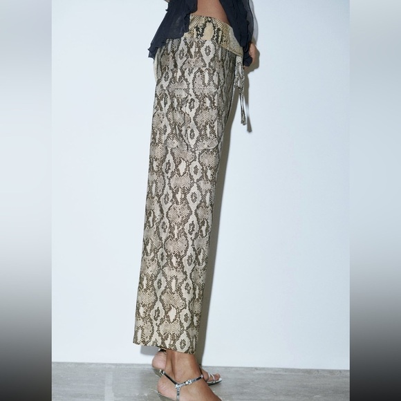 Zara Snakeskin Patchwork Pants XS - Picture 3 of 7